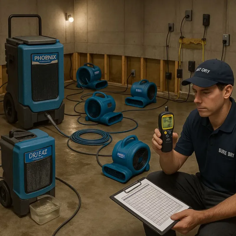Structural Drying and Dehumidification process in Hancock County, ME
